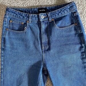Frank & Oak Stevie High Rise Tapered Jeans Dark Wash Size 28